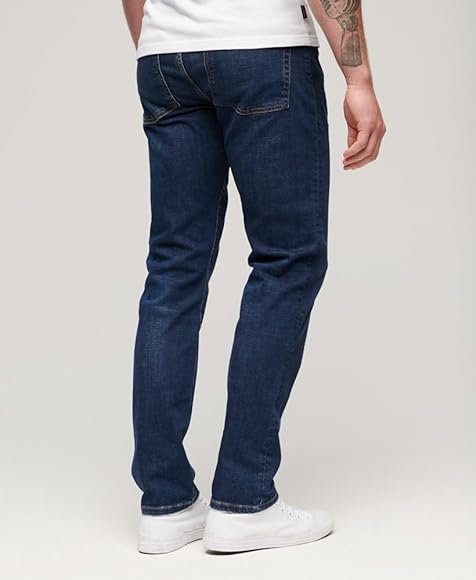 Superdry Herren Slim Straight Jeans Hose, Jefferson Ink Vintage 