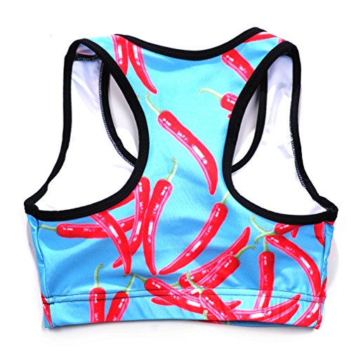 Image of Sister Amy Women's Aerobics Gym Dance Yoga Vest Printed Sports Bra Top Vest