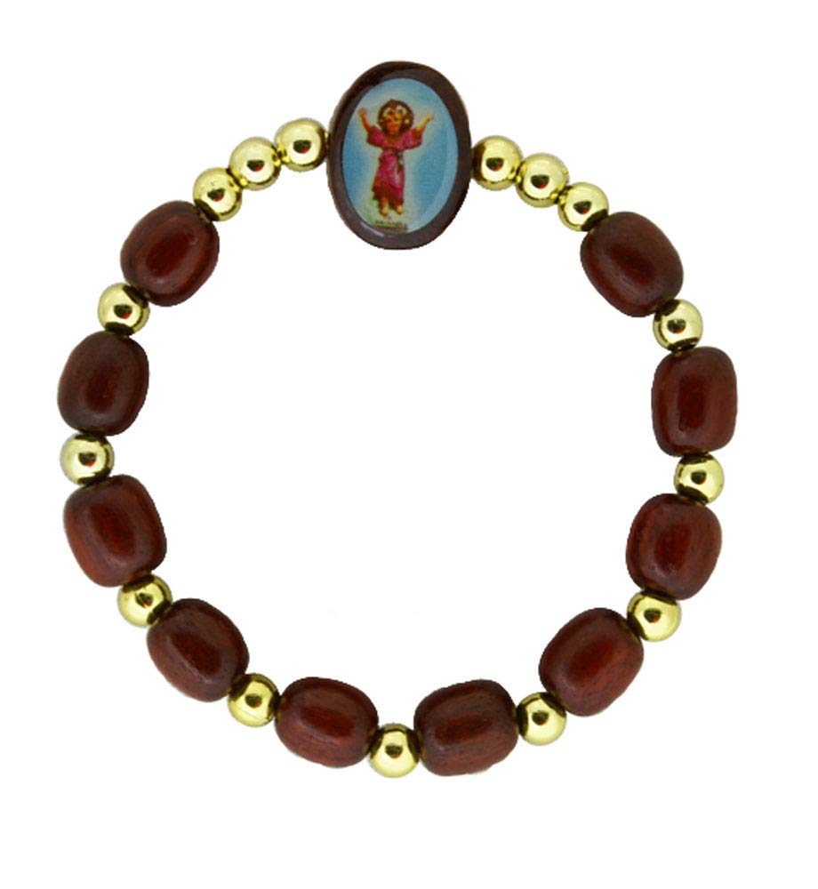 Catholica ShopDivine Child Wooden Rosary Beads Decade Stretchable Bracelet