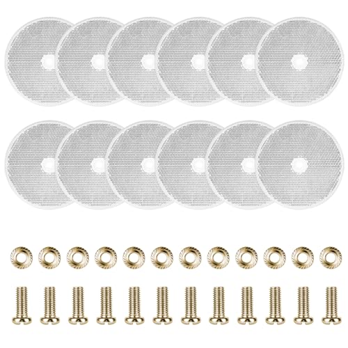 AYBUY Lot de 12 Catadioptre Rond Homologué E4, Réflecteurs de Sécurité Circulaires à Vis, Ø80 mm Catadioptre Réflecteur pour Poteaux de Barrière...