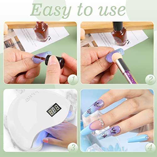 17 In 1 Set Nail Sponges For Ombre, Double-Head Ombre Brush For Gel Nails With 16 Pcs Replacement Head #TOP4