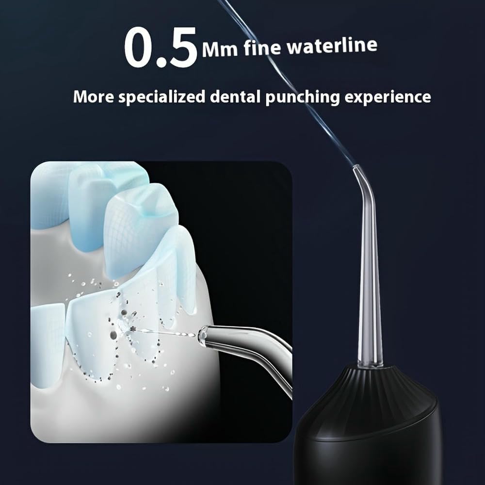 Irrigador bucal Hilo Dental y línea de Agua Fina de 0,5 mm, Recargable por USB, sin Perfume, Ideal para la Limpieza de Dientes.