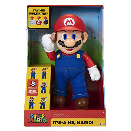 Super Mario It's-A Me, Mario! Collectible Action Figure, Talking Posable Mario Figure, 30+ Phrases And Game Sounds – 12 Inches Tall!, Orange #TOP5