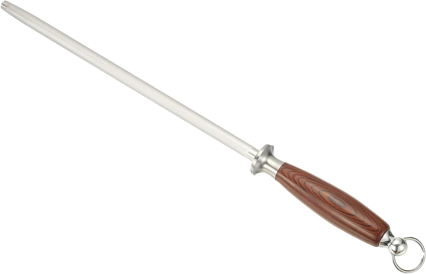 uxcell 12 Inch Sharpening Steel Honing Rod, Diamond Sand Sharpening Rod Knife Sharpener Steel for Kitchen Knife Silver