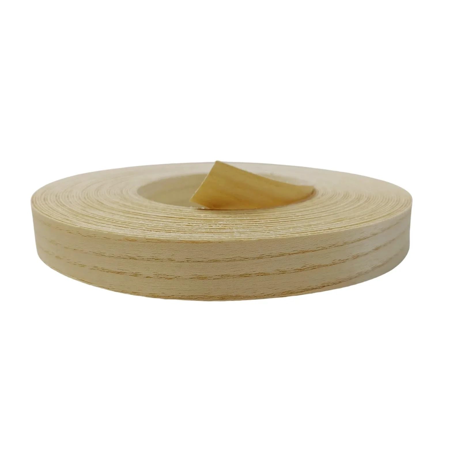 Padgcnor Ash Wood Veneer Edging Tape Pine Maple Oak Walnut Birch Wood Edge Banding Roll 3/4 Inch, Pre-Glued Iron On Veneer Edging Trim With Hot Melt Adhesive(,1.9 Cmx 8M)