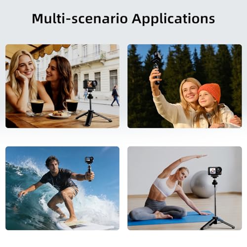 Image of Celfiexpt Portable Action Camera Tripod with 1 /4 inch Screw & Magnetic Adapter for DJI Osmo Action 5 Pro /4 /3 /2- 40cm Extendable Adjustable 360 Ball Head | Aluminum Selfie Stick