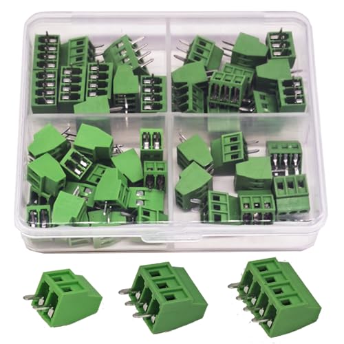 Borniers 2.54 mm 6A 150V à vis, lot de 50 pièces pour connexion PCB stable et sûre