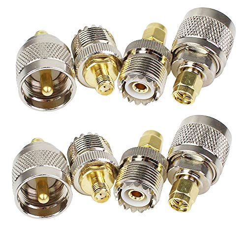 exgoofit Kit 8 piezas Adaptadores SMA a UHF miniatura 1
