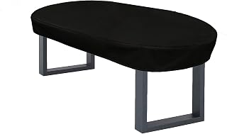 KaufPirat Lona de lona ovalada de 200 x 100 x 15 cm, para muebles de jardín, mesa de jardín, cubierta protectora, cubierta protectora, 6000 mm, resistencia al agua, color negro