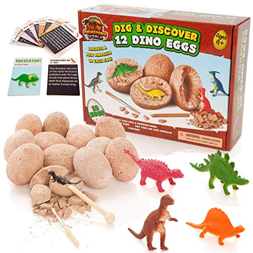 Prehistoric World - Juguete de Dinosaurios - Kit de excavación de Huevos...