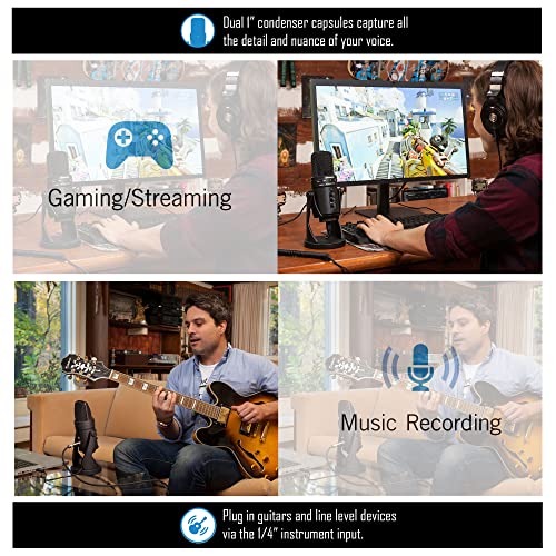 Samson G-Track Pro Usb 24-Bit Studio Condenser Mic With Audio Interface Professional Stereo Headphones + Pop Filter + Cloth - Deluxe Microphone Accessory Bundle #TOP4