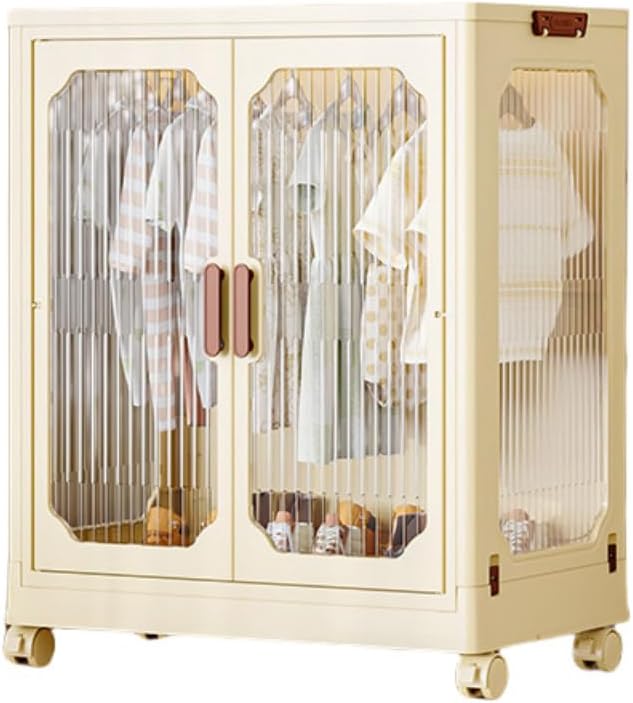 XVVXワードローブ 折りたたみ式 クローゼット収納ボックス 衣類収納ハンガー ドア付き 組み立て簡単 工具不要 おしゃれで耐久性