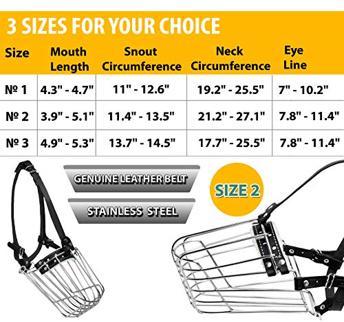 Muselière pour chien en métal robuste avec lanières cuir réglables - 4