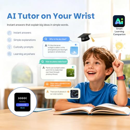 Image of K9 Kids Smart Watch with GPS Tracker, Video & Voice Call, SOS, WiFi, IP68 Waterproof, AI Smart Features, Parental Control Phone Watch for Boys Girls Age 3-12 (SIM Card Included)