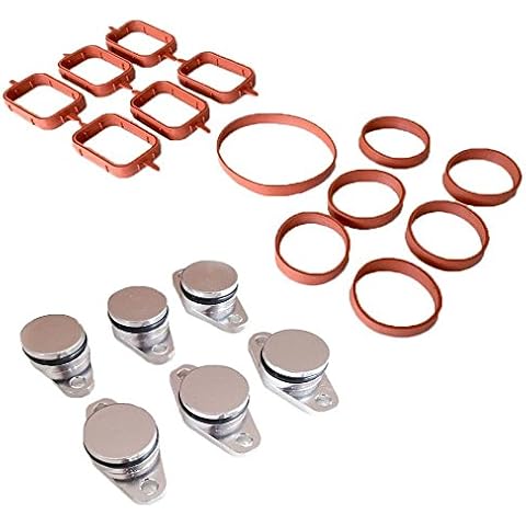 Twowinds - Set 1.25" (32mm) Swirl Flap delete kits with Intake Manifold Gaskets for M47 and M57 diesel engines, E90 E91 E92 E93 E60 E61 E63 E64 E66 E83 E53 E70 E71 (1) Cover