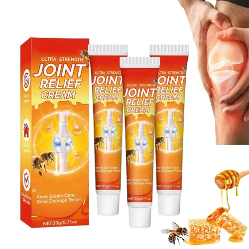 Ultra Strength Joint Relief Cream Pain Relieving Gel bee Venom Pain Relief Cream for Shoulder & Knee & Arm & Leg Quickly Relieve Muscle Soreness & Relax Absorb Quickly & Lightweight.(3Pcs*20G)