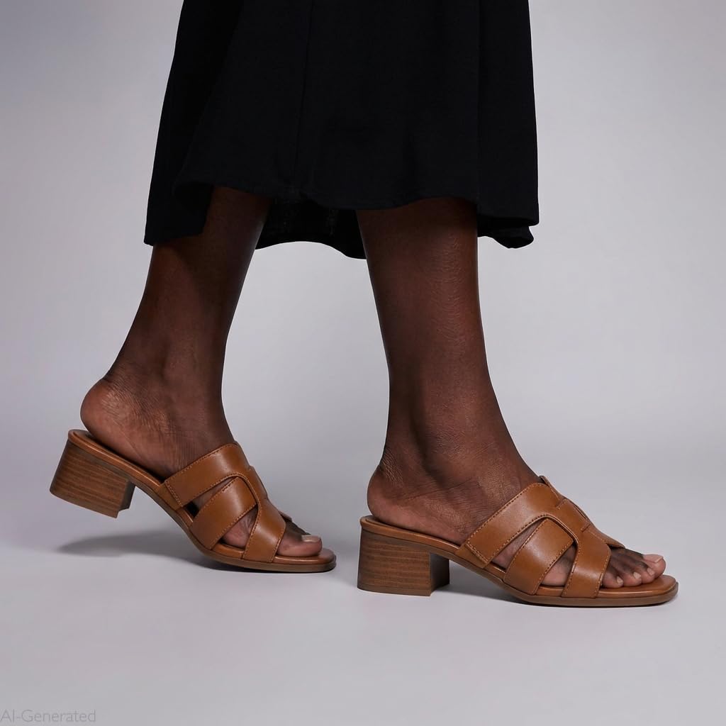 Jana Softline Leather Mule Heel 8-27766-46, Sandali con Tacco Donna