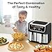 Simple Deluxe 9.5-Qt Dual Basket Air Fryer, 10-in-1 Digital Preset 1700W Airfryer, Sync Cook, Independent Temp Control, Shake Reminder, Nonstick Basket, Black