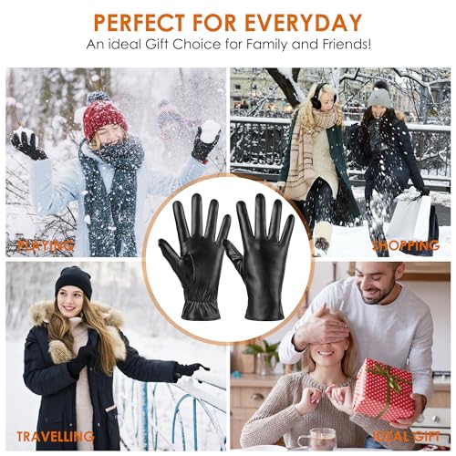 TOSWAKE Women's 2-Pack PU Gloves