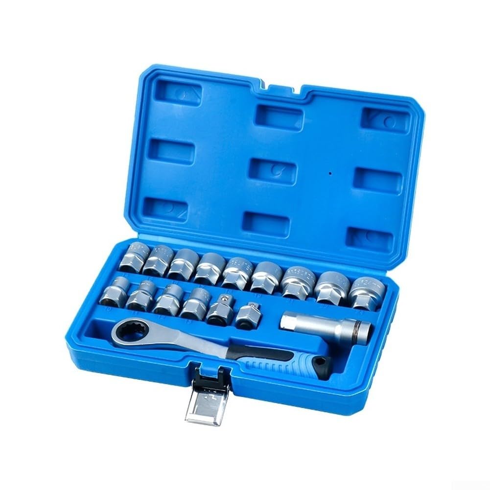 Durchsteck-Ratschenset 10-24mm Chrom-Vanadium Stahl