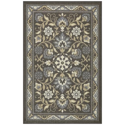 Maples Rugs Florence 2'6 x 3'10 Hallway Entry Kitchen Rugs Non Skid Washable Accent Area Carpet [Made in USA], Light Brown