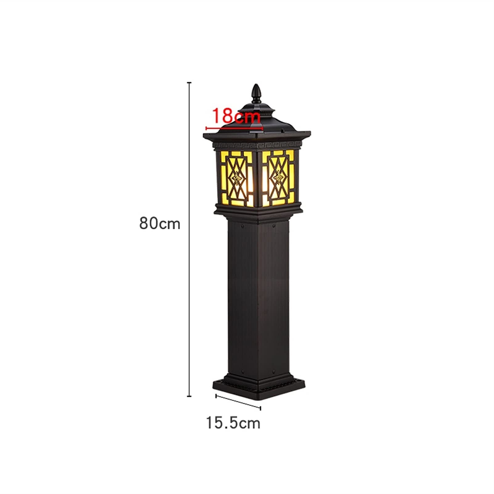 Lámpara de Columna Exterior Europea IP54 Impermeable para jardín comunitario, Villa, Patio, sobre Carretera, bolardo de Aluminio Fundido a presión, farola de Poste Alto p,80cm