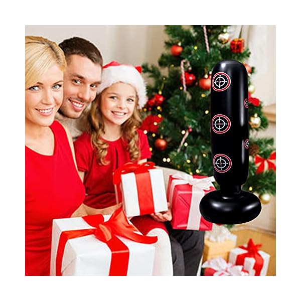 Inflatable Punching Bag for Kids and Adults 65" High Boxing Blow Up Training Bag with Stand，Bop Bag for Kickboxing Practice - Bounce Back Freestanding Punch Bag Gift Set (Target Pattern)