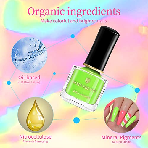 Born Pretty Luminous Nail Polish Glow In The Dark Halloween Nail Polish Neon Nail Polish Set Fluorescent Bright Nail Lacquer 4Pcs Set #TOP6