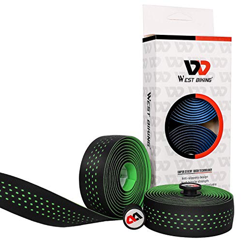 WESTGIRL Road Bike Handlebar Tape, EVA Non-Slip Soft Bicycle Bar Tape with End Plugs, Durable & Shock-Absorbing Cycling Handle Warps - 2 Rolls