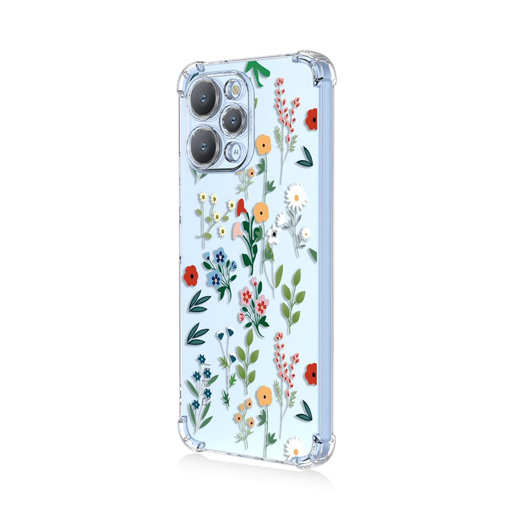 SEAHAI Handyhülle Für Xiaomi Redmi Note 13 4G – Bunte Blumen, Transparent, Stoßfest & Ultra-dünn
