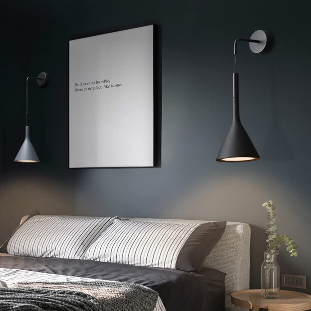 Lampada Da Parete Interno LED 8W 3000K Bianco Caldo Decorazione Applique Da Parete Moderno Nero Metallo Lampada Muro, Per Soggiorno Camera Da Letto Scale Corridoio Ristoranti Luce Notturna
