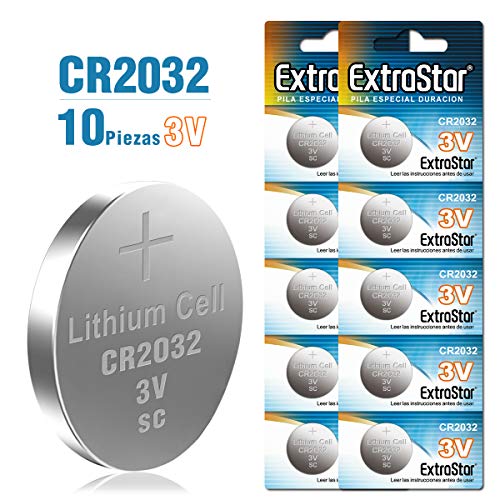 Pilas Boton EXTRASTAR CR2032 3V 10 Piezas