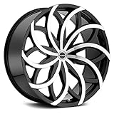 STRADA HURACAN Custom Wheel - 24x10, 15 Offset, 5x114.3 Bolt Pattern, 78.1mm Hub - Gloss Black with Machined Face Rim