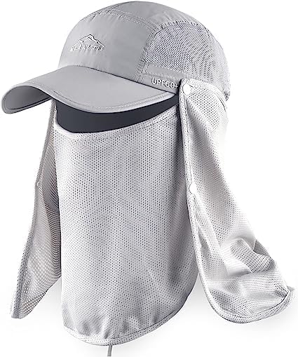 ELLEWIN Fishing Sun Hat with Neck Flap, UPF 50+ Protection