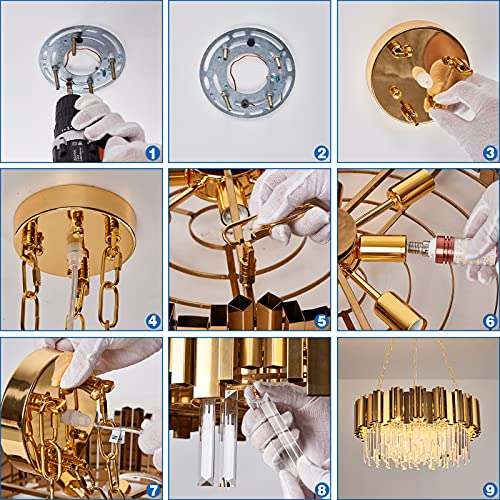 Wabon Modern K9 Crystal Pendant Lighting, Round Gold Crystal Chandelier Contemporary Luxury Pendant Ceiling Lighting Fixture For Dining Living Room Kitchen Island Bedroom Foyer Hallway Matte Gold #TOP7