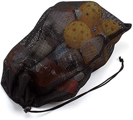 18″x12″ Mesh Drawstring Bag. Sports Equipment Storage Bag for Gym Gear, Beach Toys, Baseballs, Golf Balls, Soft Balls, Laundry Bag