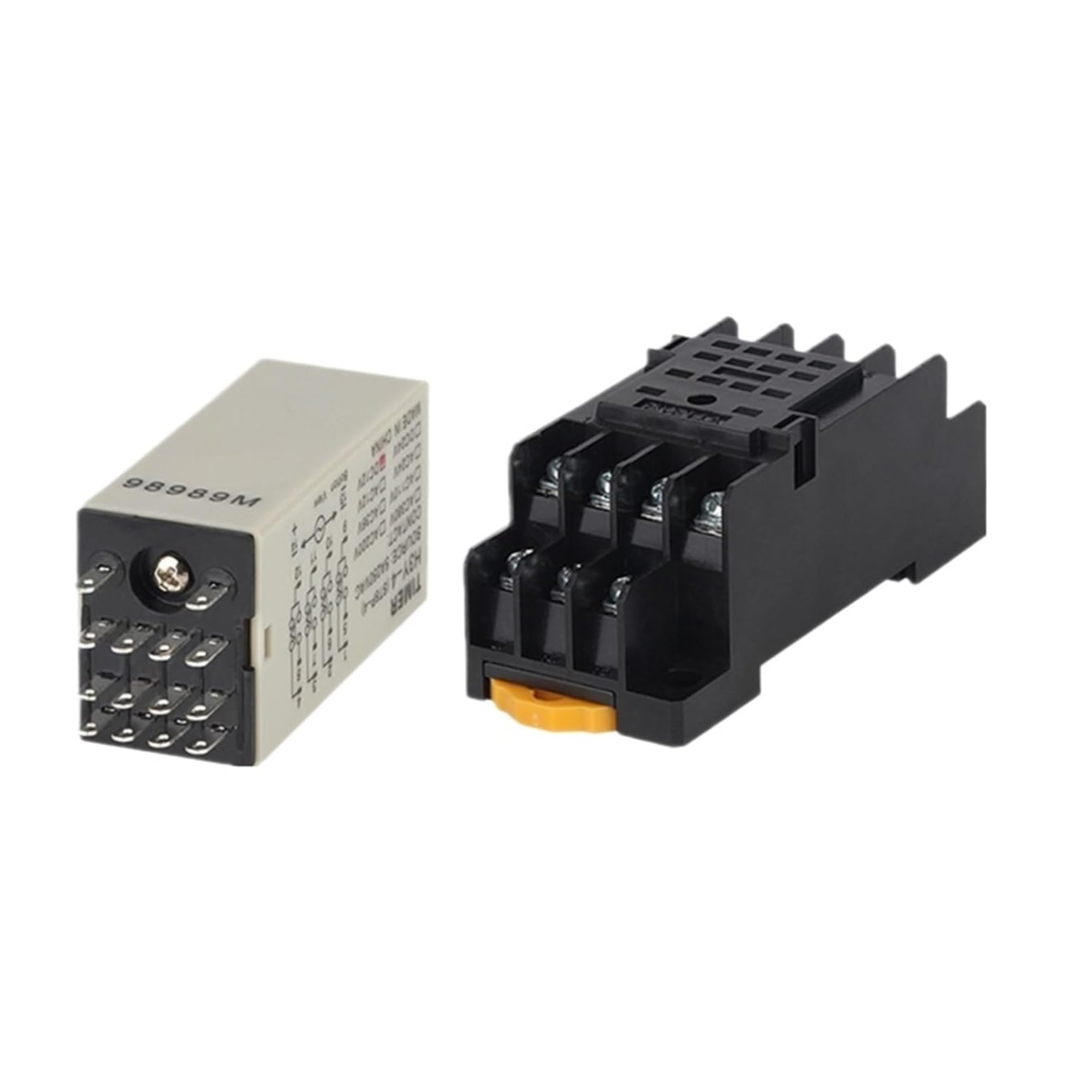 H3Y-4 Power-on Delay Rotary Knob 1S/5S/10S/30S/60S/3M/5M/10M/30M Timer Time Relay AC/DC 24V 14 Pin with Base PYF14A(Voltage DC 24V,0-5 Seconds)