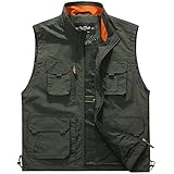 Flygo Men's Utility Outdoor Multi Pockets Fishing Photo Journalist Sports Vest (Medium, Style 03...