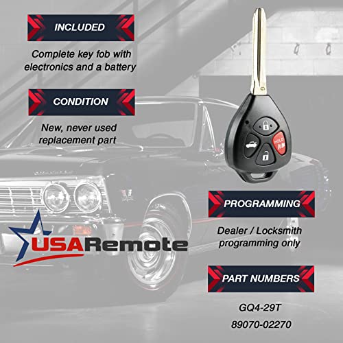 Télécommande Toyota Corolla et Venza clé de remplacement complète 89070-02270 - 3