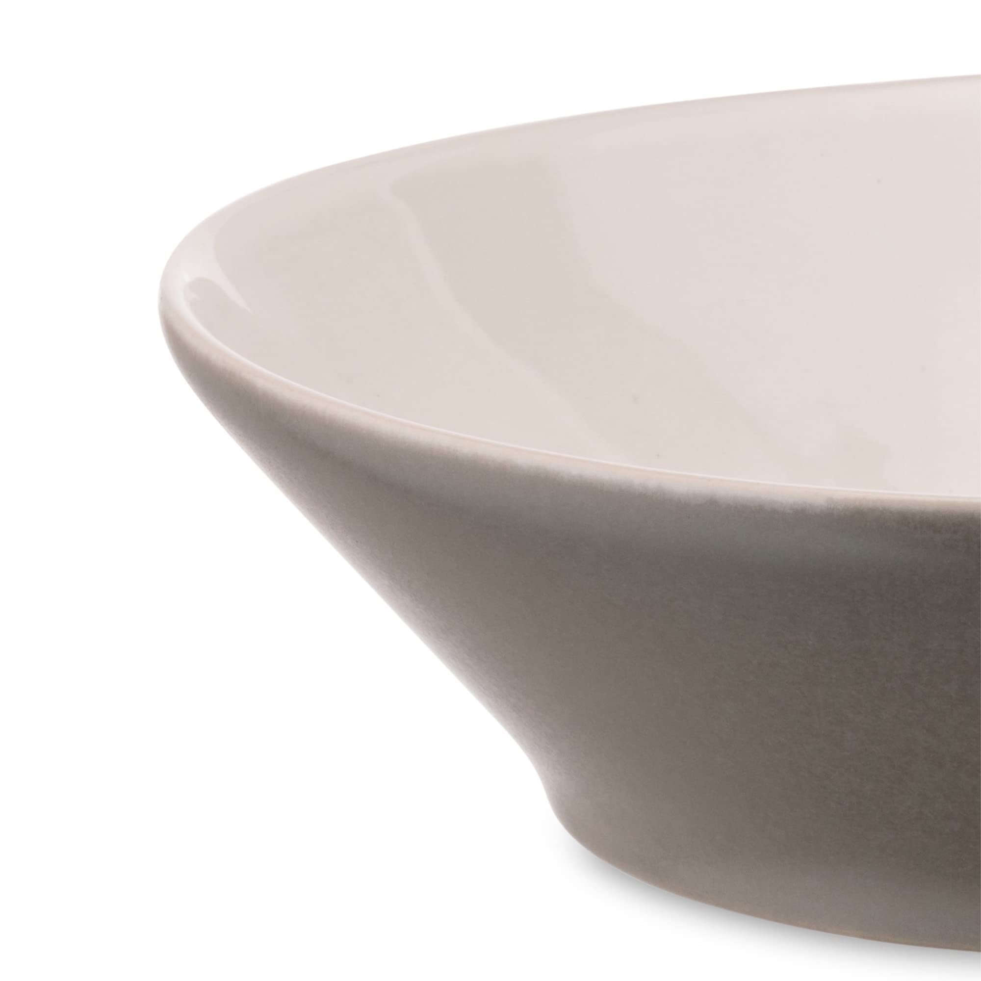 Alessi - DC03/2 LG - Tonale - Assiette Creuse en Céramique Stoneware - Set de 4 Pièces - Light Grey