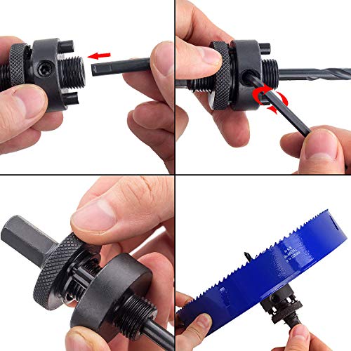 LANIAKEA 9-Inch Bi-Metal Hole Saw 229MM M42 Annular Hole Cutter HSS Variable Tooth Pitch Holesaw Set with Arbor Blue for Home DIYer - Thumbnail 3