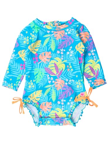 RuffleButts Baby Girls UPF 50+ Sun Protection One Piece Rash Guard
