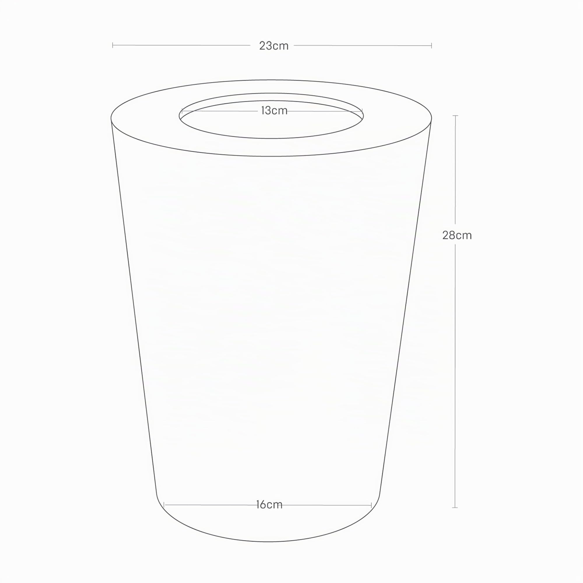 YAMAZAKI 3197 RIN Trash Can Round, black, Steel/Wood, 23 x 23 x 28 cm