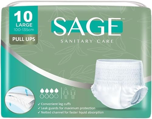 Sage Adult 10 Diaper Pants, Large