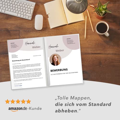 Bewerbungsmappen Lemani 5 Stück 2-teilige Carisma pearl white