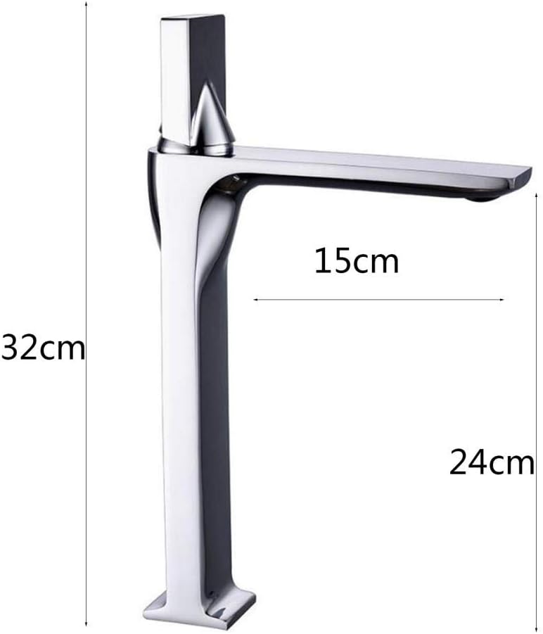 洗面器混合栓 トール クロームメッキ 真鍮 シングルホール 温水および冷水フィルター バブラー バスルーム シンク タップ 取り付け