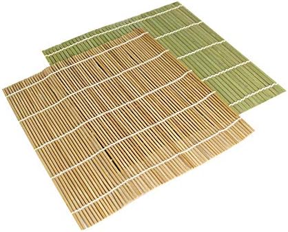 Bamboo Sushi Kit | 11 Piece Sushi Making Set | 2 Rolling Mats | 5 Pairs of Chopsticks | 10 Serving Tray | Sauce Dish | Paddle and Spreader | M&W