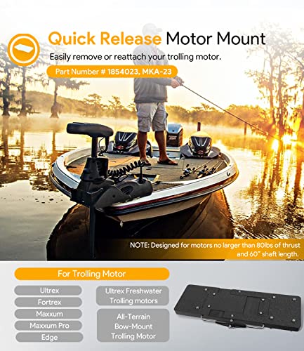 1854023 Mka-23 Composite Quick Release Bracket, Quick Mounted Plate Replacement For Riptide Electric Steer Trolling Motor, Black #TOP1