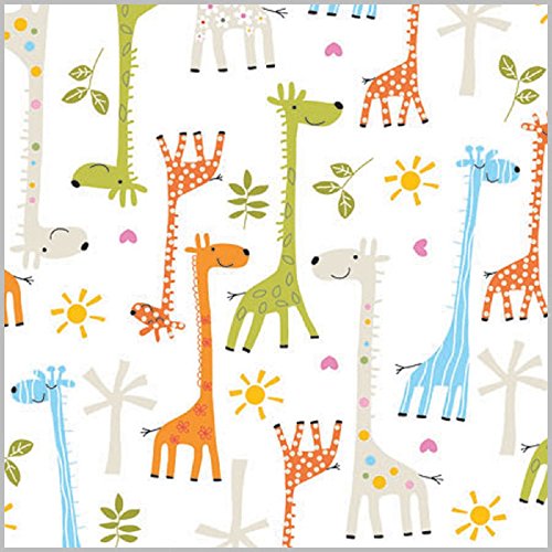 Happy Giraffe Baby Shower Gift Wrap Flat Sheet - 24" x 6