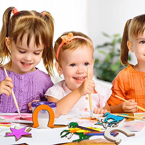 36 Pieces Unfinished Wooden Horse Cutouts Wood Discs Slices Horse Horseshoes Star Animal Shaped With Rope For Home Diy Handicraft Birthday Party #TOP5